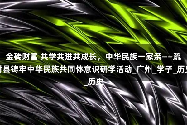 金砖财富 共学共进共成长，中华民族一家亲——疏附县铸牢中华民族共同体意识研学活动_广州_学子_历史