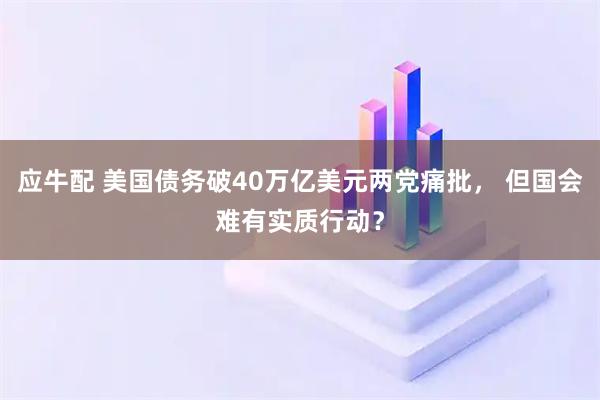 应牛配 美国债务破40万亿美元两党痛批， 但国会难有实质行动？